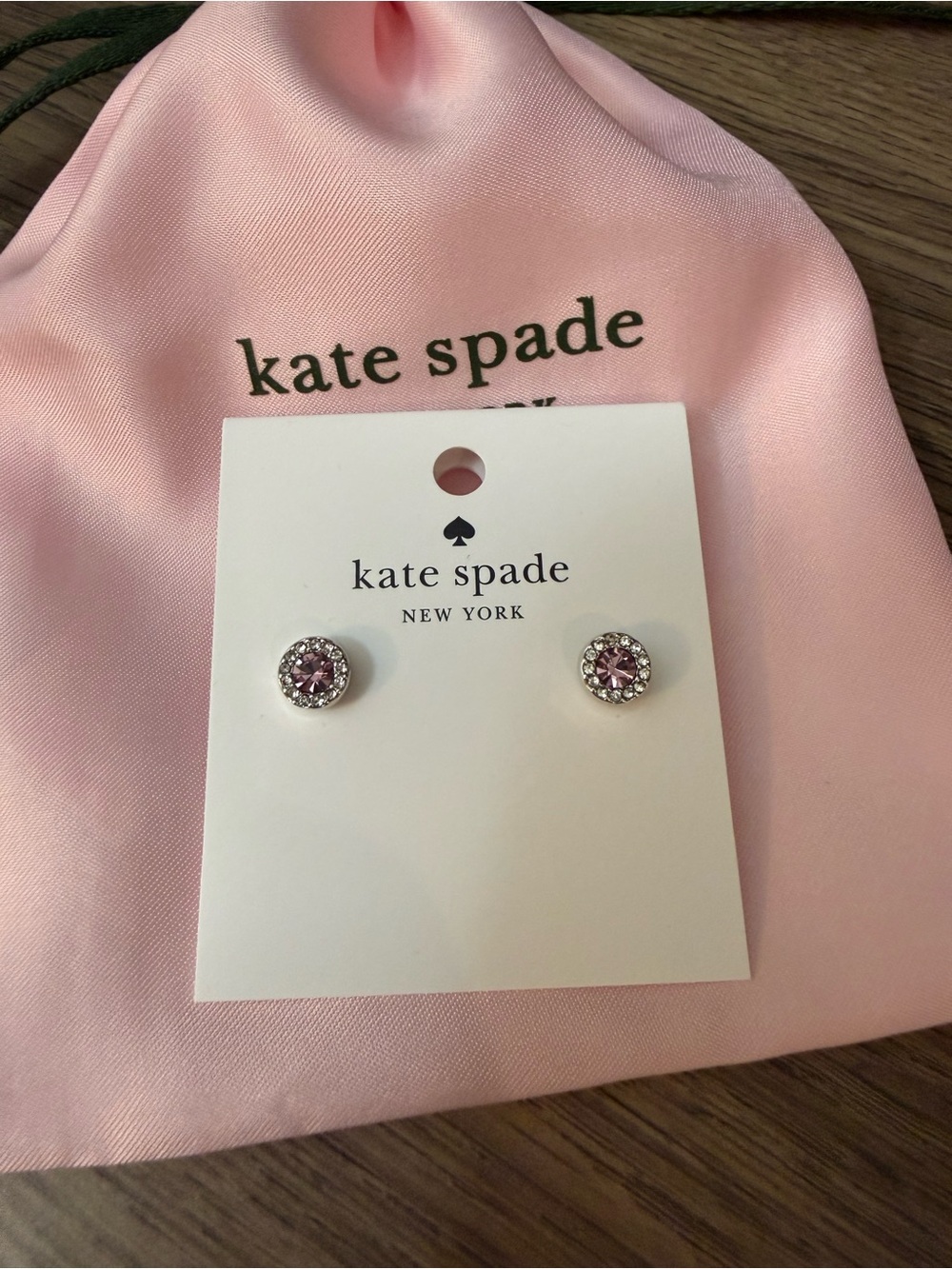 Brand new kate spade New York Kids Pink Crystal Stud Earrings